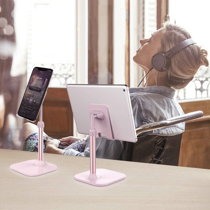 Cell Phone Stand, Phone Stand for Desk, Phone Holder Stand Compatible with Iphone and All Mobile Phones Tablet, Gifts for Adults Women Men Mom Wife, Pink